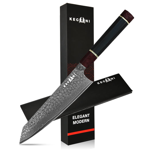 Kegani Kiritsuke Knife - 8 Inch Professional Japanese Chef's Knife Damascus Steel Ultra-Sharp Kitchen Knives Gyuto Knife